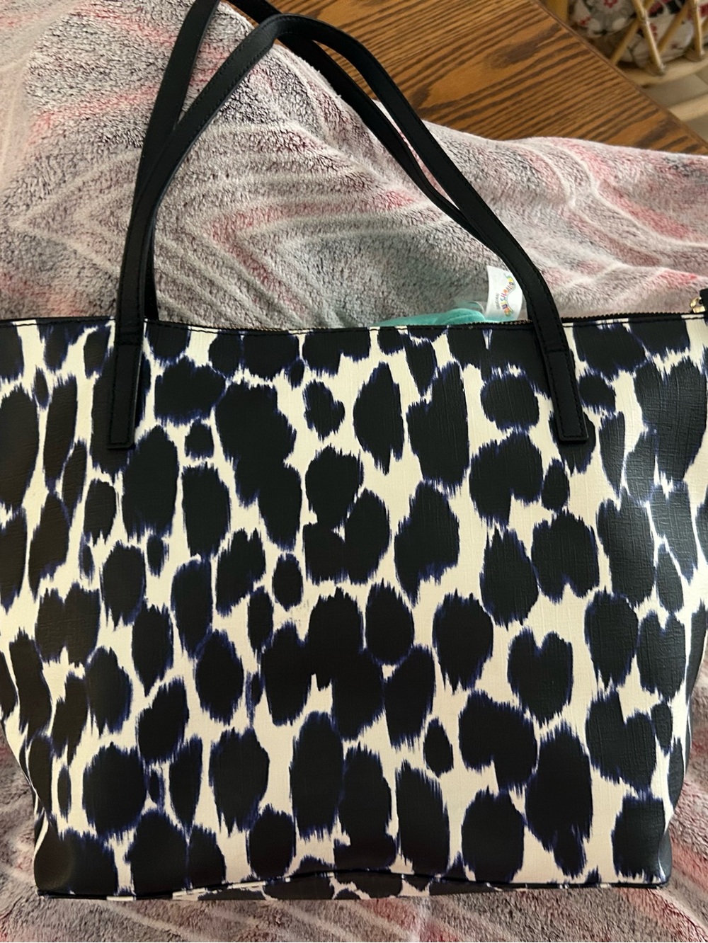 Kate Spade Emma Lane tote AND wallet - "Deep Indigo Multi" color pattern